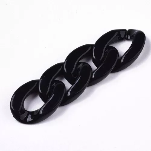 Maglia acrilica ovale ritorta 30x21 mm - Nero x1
