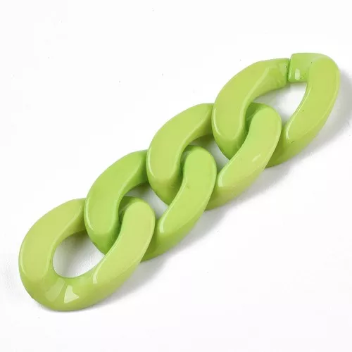 Maglia acrilica ovale ritorta 30x21 mm - Verde chiaro x1