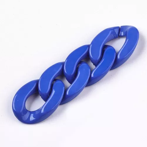 Maglia acrilica ovale ritorta 30x21 mm - Blu reale x1