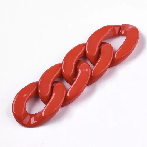 Maglia acrilica ovale ritorta 30x21 mm - Rosso x1