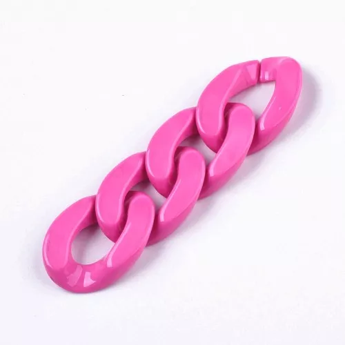 Maglia acrilica ovale ritorta 30x21 mm - Fucsia x1