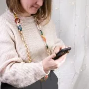 Maglia acrilica ovale ritorta 30x21 mm - Fucsia x1