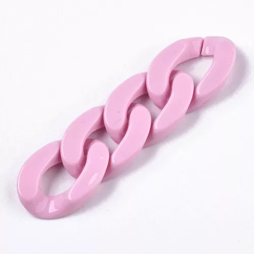 Maglia acrilica ovale ritorta 30x21 mm - Rosa chiaro x1