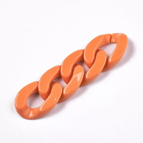 Maglia acrilica ovale ritorta 30x21 mm - Arancione x1