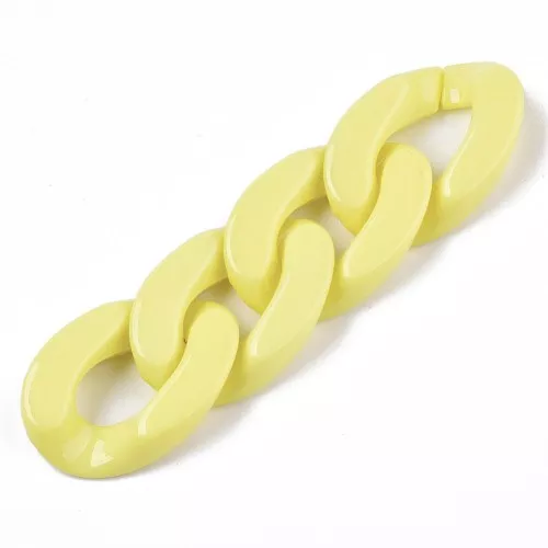 Maglia acrilica ovale ritorta 30x21 mm - Gialla x1