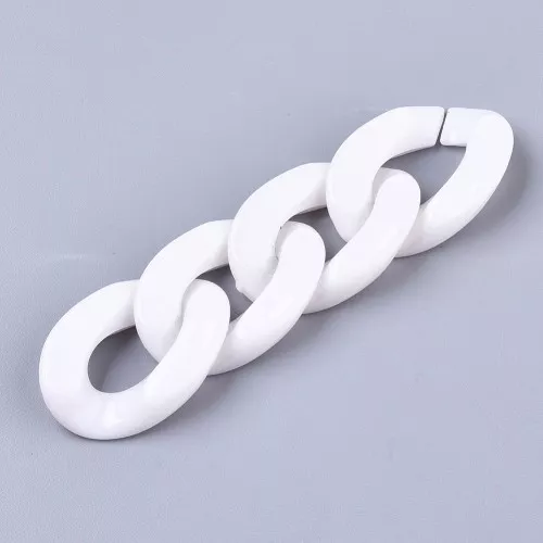 Maglia acrilica ovale ritorta 30x21 mm - Bianca x1
