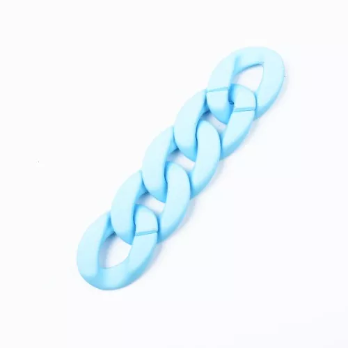 Maglia acrilica ovale ritorta 40x29 mm - Azzurro opaco x1