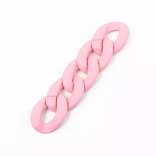 Maglia acrilica ovale ritorta 40x29 mm - Rosa chiaro opaco x1