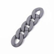 Maglia acrilica ovale ritorta 40x29 mm - Grigio scuro opaco x1