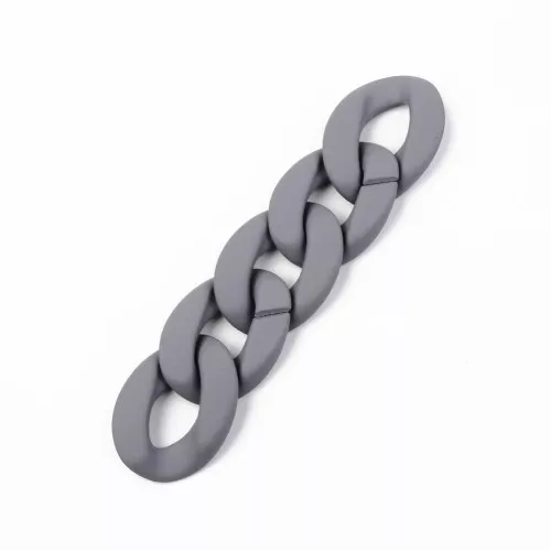Maglia acrilica ovale ritorta 40x29 mm - Grigio scuro opaco x1