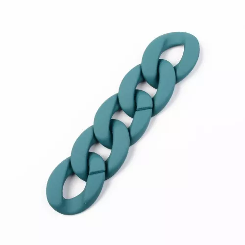 Maglia acrilica ovale ritorta 40x29 mm - Blu petrolio opaco x1