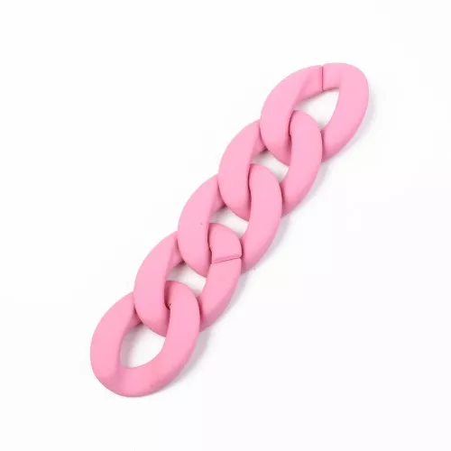 Maglia acrilica ovale ritorta 40x29 mm - Rosa opaco x1