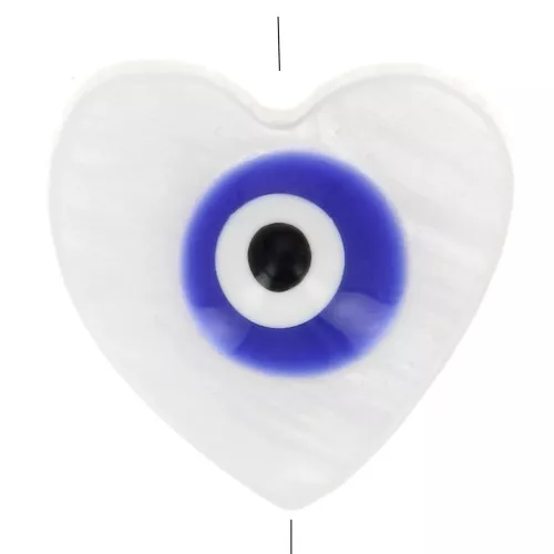 Perla cuore di madreperla 12x13 mm - Naturale - Blu scuro x1