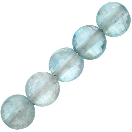 Perline piatte sfaccettate - Perline di pietra preziosa da 4 mm - Apatite x10