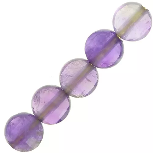 Perline sfaccettate piatte - dischi di gemme da 4 mm - Ametista x10