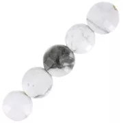 Perline tonde sfaccettate piatte - dischi di gemme da 4 mm - Howlite x10