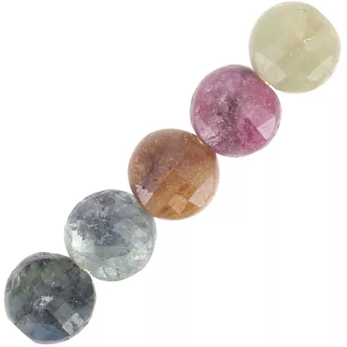Perline piatte sfaccettate - Perline di pietra preziosa da 4 mm - Tormalina x10
