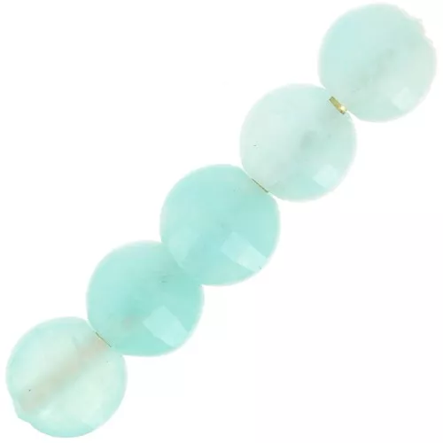 Perline piatte sfaccettate - gemme da 4 mm - Amazzonite x10