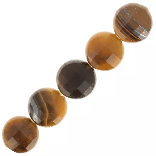 Perline piatte sfaccettate - Perline di pietra preziosa da 4 mm - Occhio di tigre x10