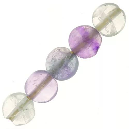 Perline piatte sfaccettate - gemme da 4 mm - Fluorite x10