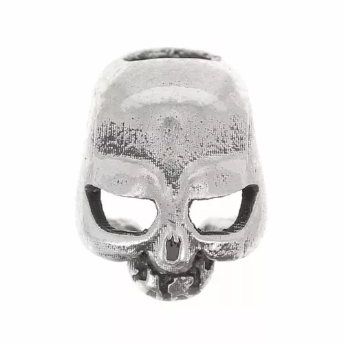 Teschio 8x6 mm con foro grande - Argento 925 ossidato x1