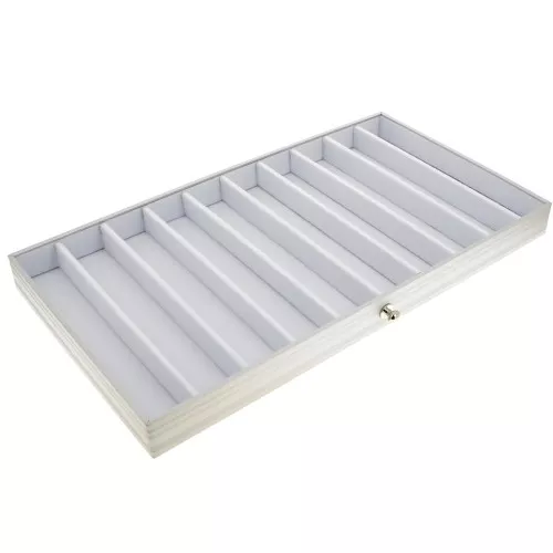 Vassoio a 10 scomparti per custodia per gioielli - Bianco x1