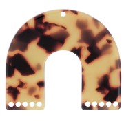 Pendente candelabro forma U 35x40,5 mm - Marrone tartaruga - Nero x1|raw }}