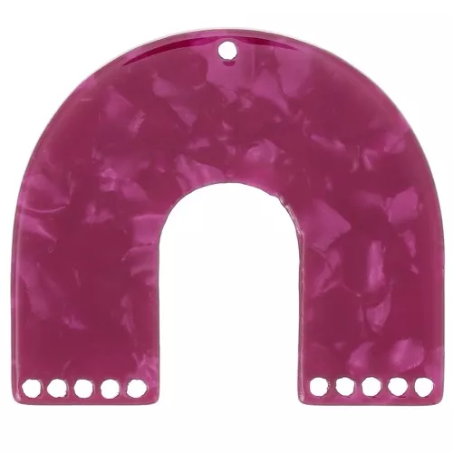 Pendente candelabro forma U 35x40,5 mm - Lampone tartaruga x1