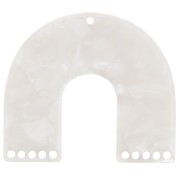 Pendente candelabro forma U 35x40,5 mm - Tartaruga Perla Bianca x1|raw }}