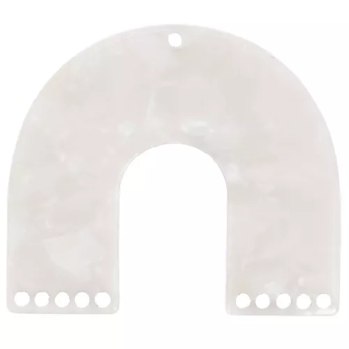 Pendente candelabro forma U 35x40,5 mm - Tartaruga Perla Bianca x1