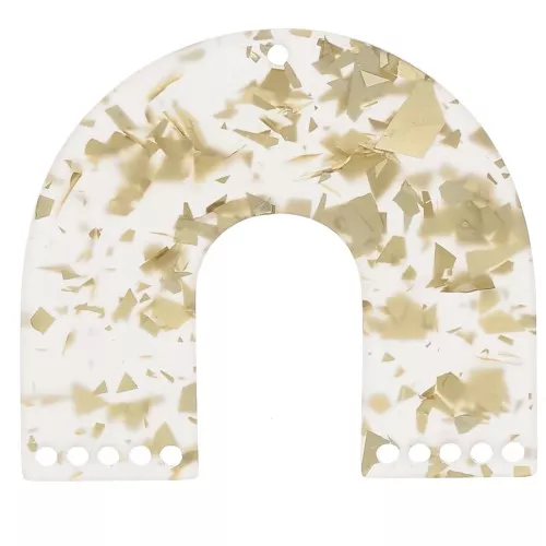 Pendente candelabro forma U 35x40,5 mm - Glitter - Oro - Trasparente x1