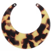 Pendente a mezzaluna in acetato 46x49,5 mm - Tartaruga - Marrone - Nero x1|raw }}