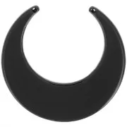 Pendente mezzaluna in acetato 46x49,5 mm - nero x1