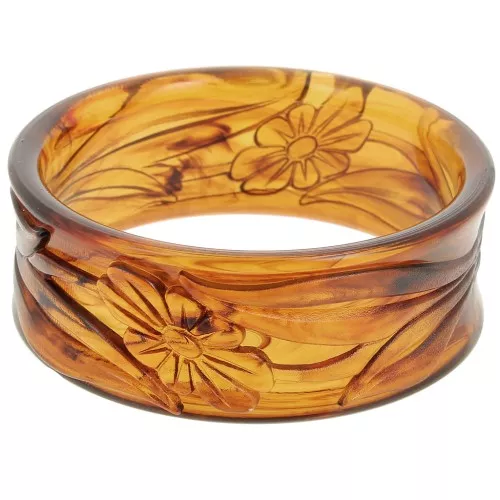 Bracciale spesso in resina opaca 65.5mm- fiori