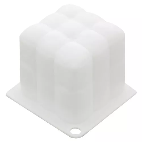 Stampo a cubo trapuntato 60x60 mm per candele - sapone - Bianco x1