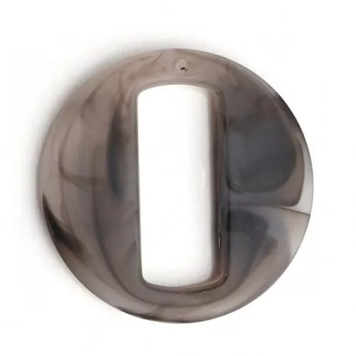 Pendente rotondo cavo in resina effetto opac 39 mm - Marrone scuro marmorizzato x1