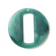Pendentif rond évidé en résine effetto opaco 39 mm - Marbré vert foncé x1|raw }}