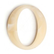 Maglia ovale in resina effetto opaco 40x34,5 mm - Beige marmorizzato - Bianco x1|raw }}
