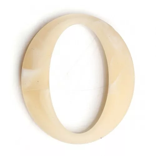 Maglia ovale in resina effetto opaco 40x34,5 mm - Beige marmorizzato - Bianco x1