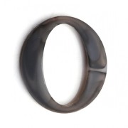 Maglia ovale in resina effetto opaco 40x34,5 mm - Marrone scuro marmorizzato x1|raw }}