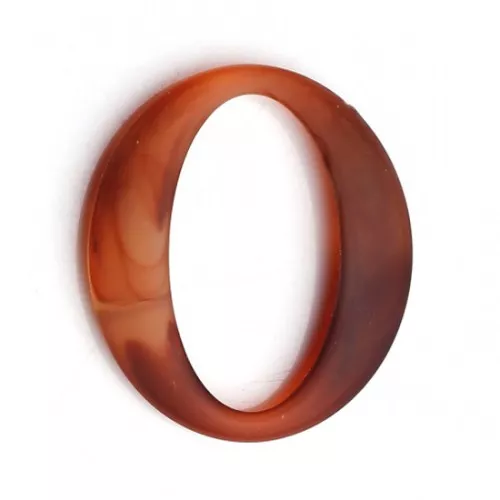 Maglia ovale in resina effetto opaco 40x34,5 mm - Marrone marmorizzato x1