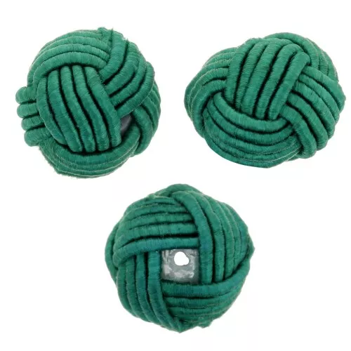 Perlina da 12 mm rivestita di filo di nylon - Verde x1