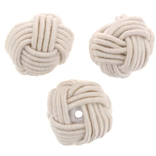 Perlina 12 mm rivestita con filo di nylon - Beige x1