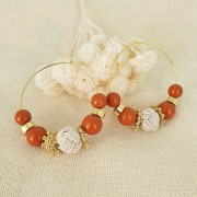 Perlina 12 mm rivestita con filo di nylon - Beige x1