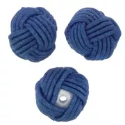 Perlina da 12 mm rivestita di filo di nylon - Blu scuro x1