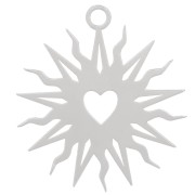 Pendente sole scavato 16mm- cuore- esclusiva Perles&Co Placcatura argento|raw }}
