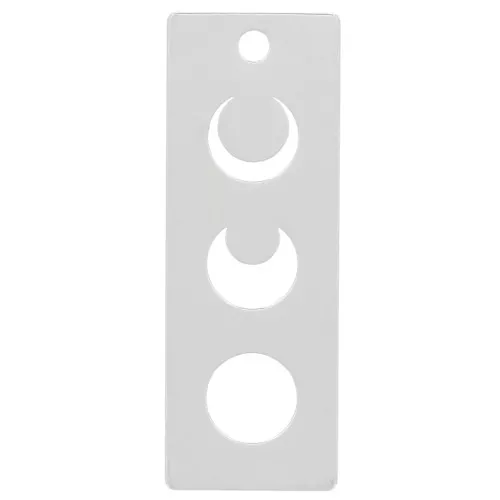 Pendente rettangolo 18x6,5mm motivo luna -escluso Perles&Co Placcatura argento