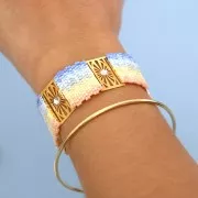 Distanziatore per Miyuki 11/0 escluso P&C 23x13,5mm Placcatura argento fine x1