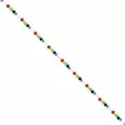 Catena con perle di vetro 3,15 mm - Oro - Multicolore x50cm