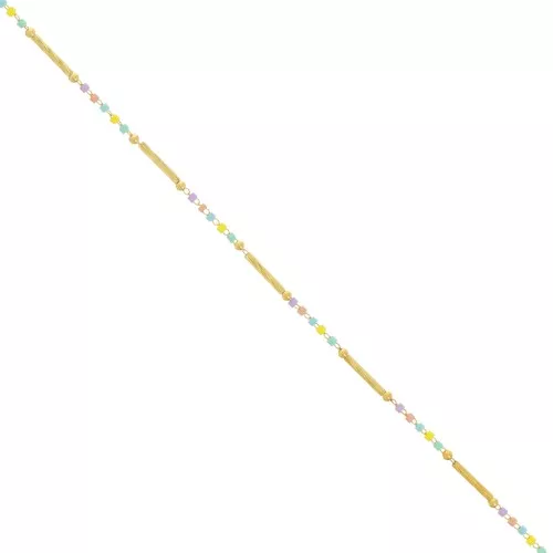 Catena con perle di vetro da 2 mm - Oro - Pastello x50cm